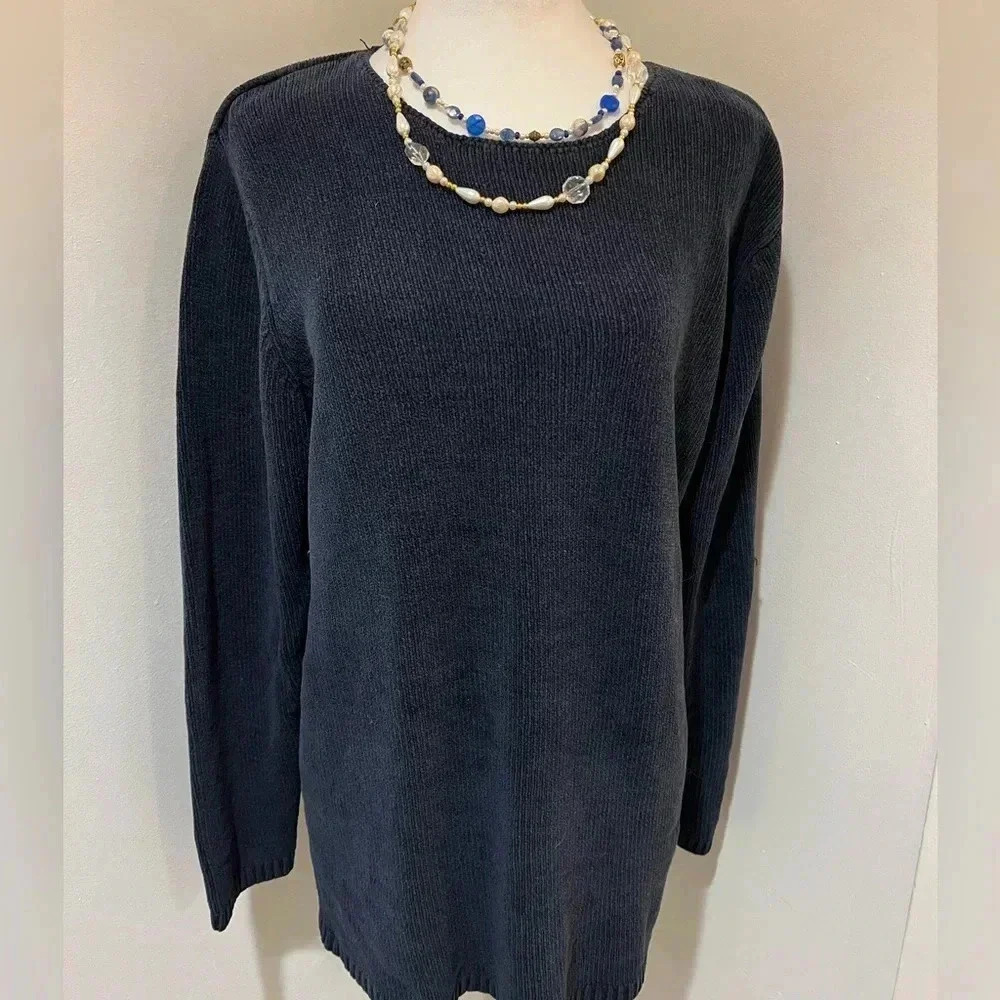 Vintage Blue Silk Soft Knitted Sweater